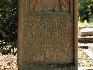close up of suffragette Emmeline Pankhurst Epitaph